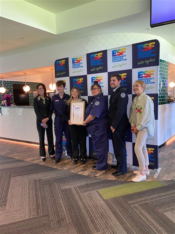 Werribee Fire Brigade receiving an Encouragement Award for the Women&rsquo;s Equality&nbsp;Initiative&nbsp;Award